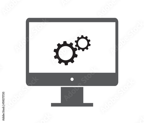 Flat monitor with application icons