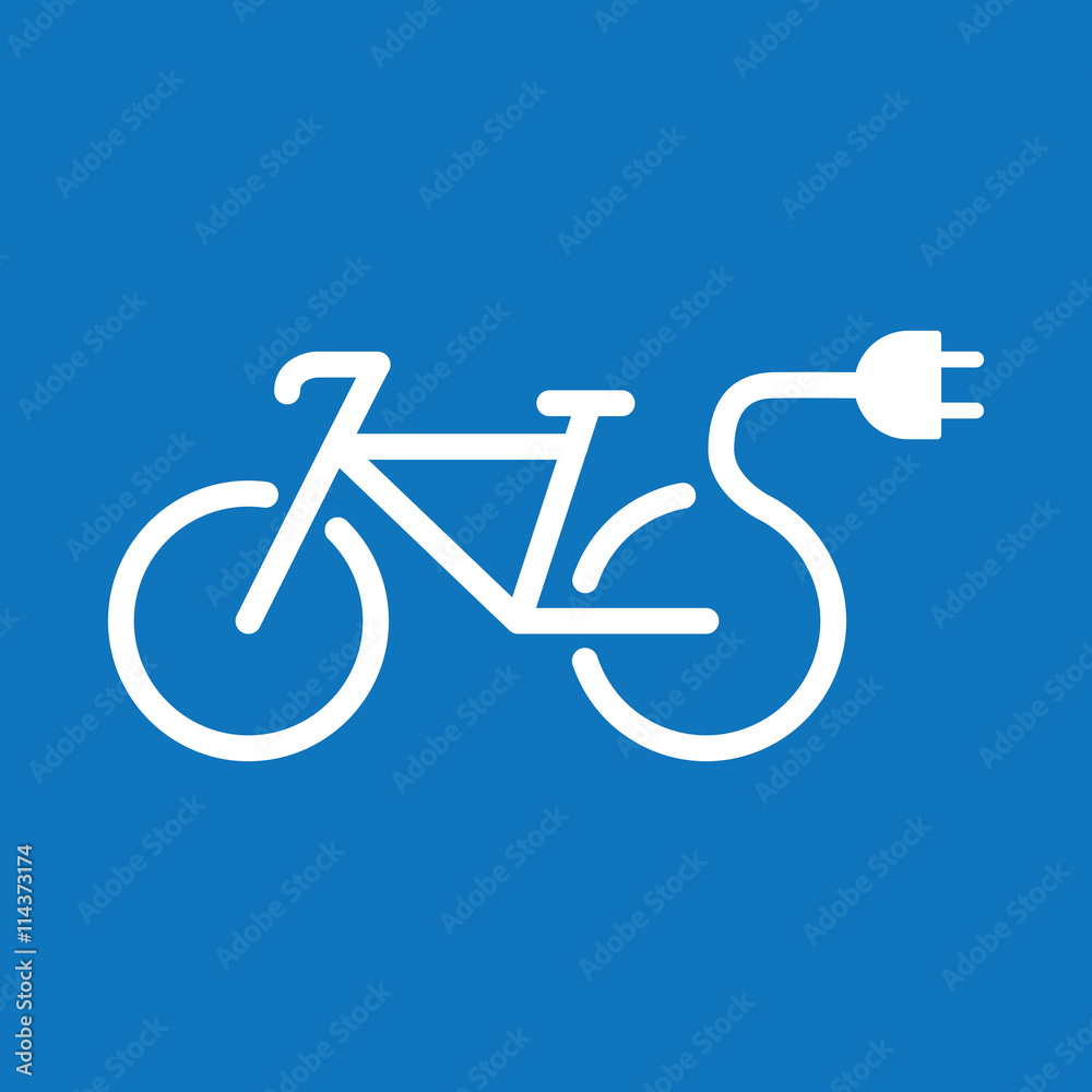electro bicycle bike e-bike icon on blue background electro bicycle bike e-bike icon on blue background