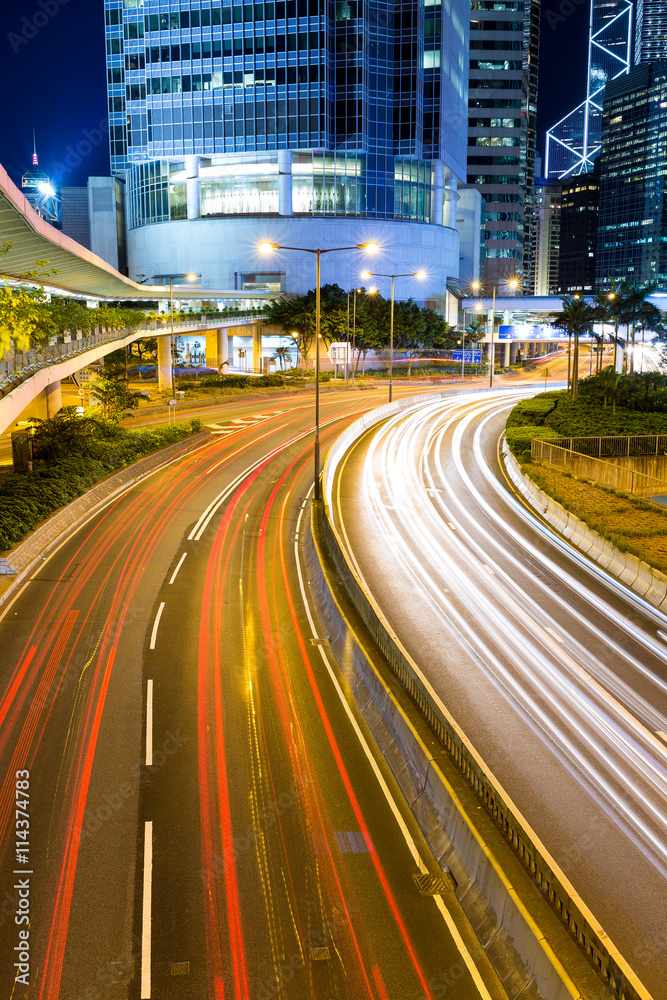 Night Traffic Hong Kong