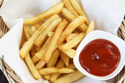  fast food french fries with ketchup