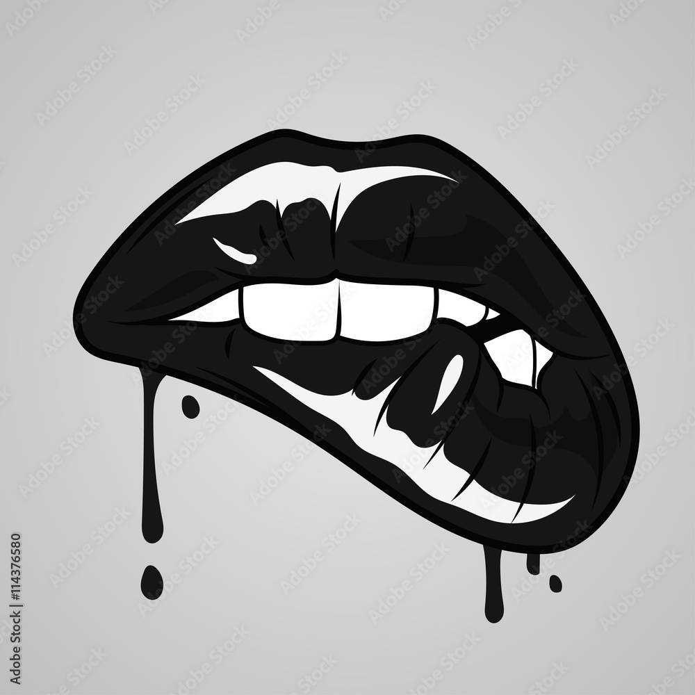 Black sexy lips Stock Vector | Adobe Stock
