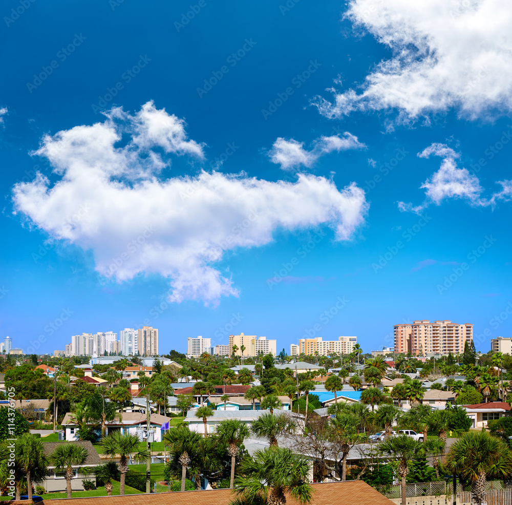 Fototapeta premium Daytona Beach in Florida aerial at Port Orange