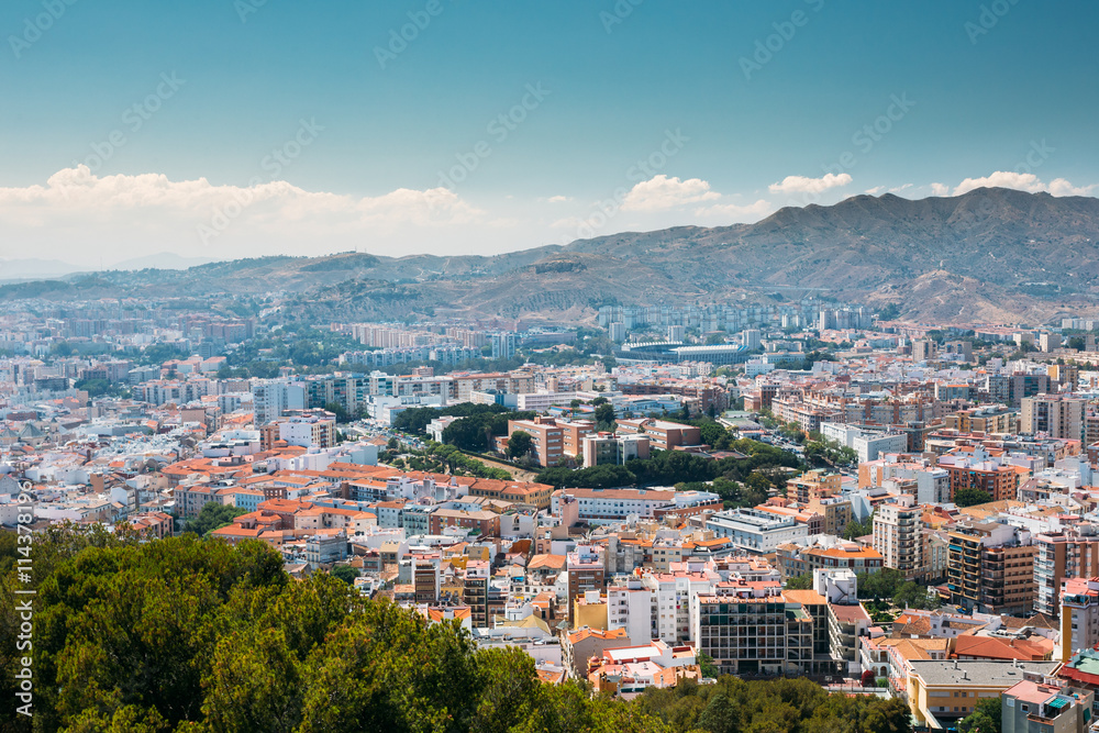 Cityscape Of Malaga, Spain. Residential Houses