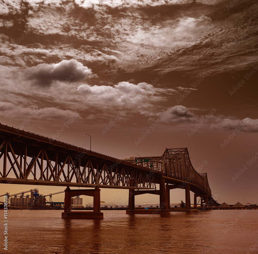 Louisiana Horace Wilkinson Bridge Mississippi river Louisiana Horace Wilkinson Bridge Mississippi river