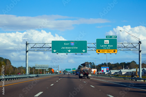 I-10 interstate in Jacksonville Florida USA