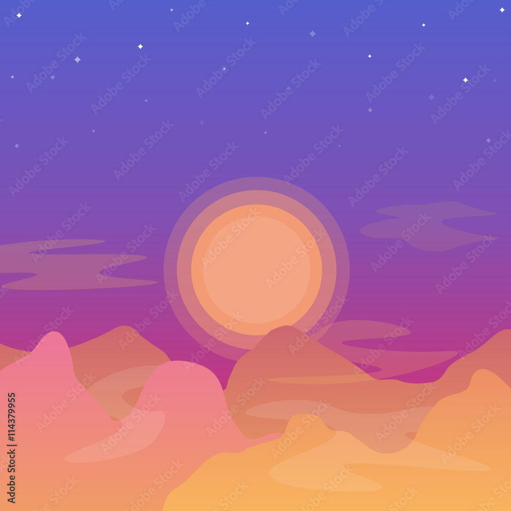 Flat landscape background