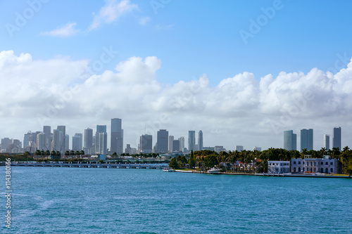Miami downtown foggy skyline Miami Beach © lunamarina
