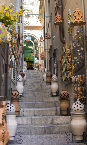 Old street in taormina, Sicily, Italy