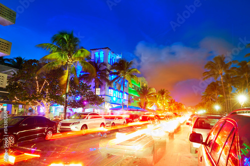 Miami South Beach sunset Ocean Drive Florida © lunamarina