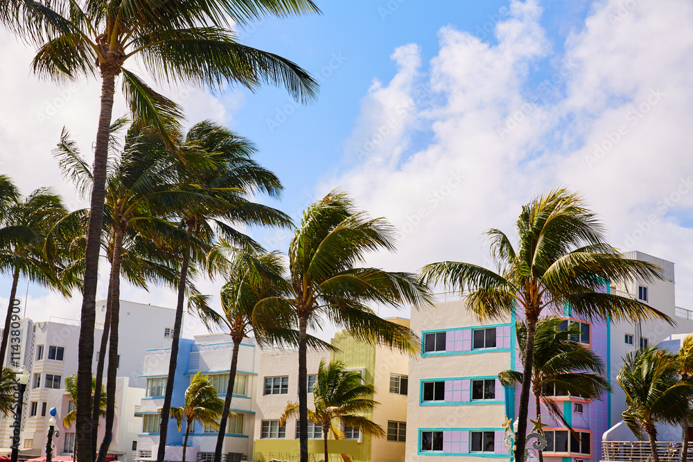 Miami Beach Ocean boulevard Art Deco Florida