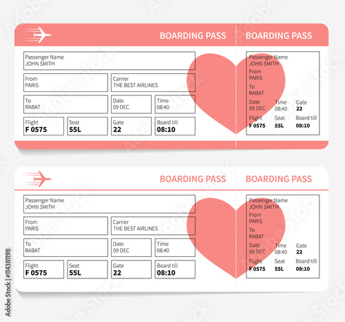 Plane boarding pass