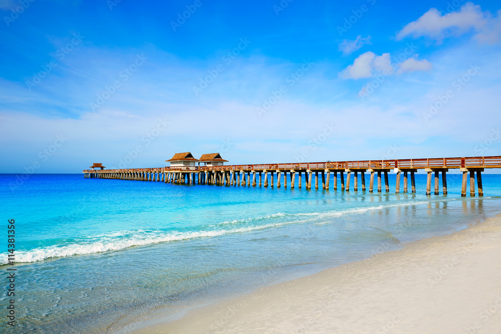 Naples Pier and beach in florida USA
