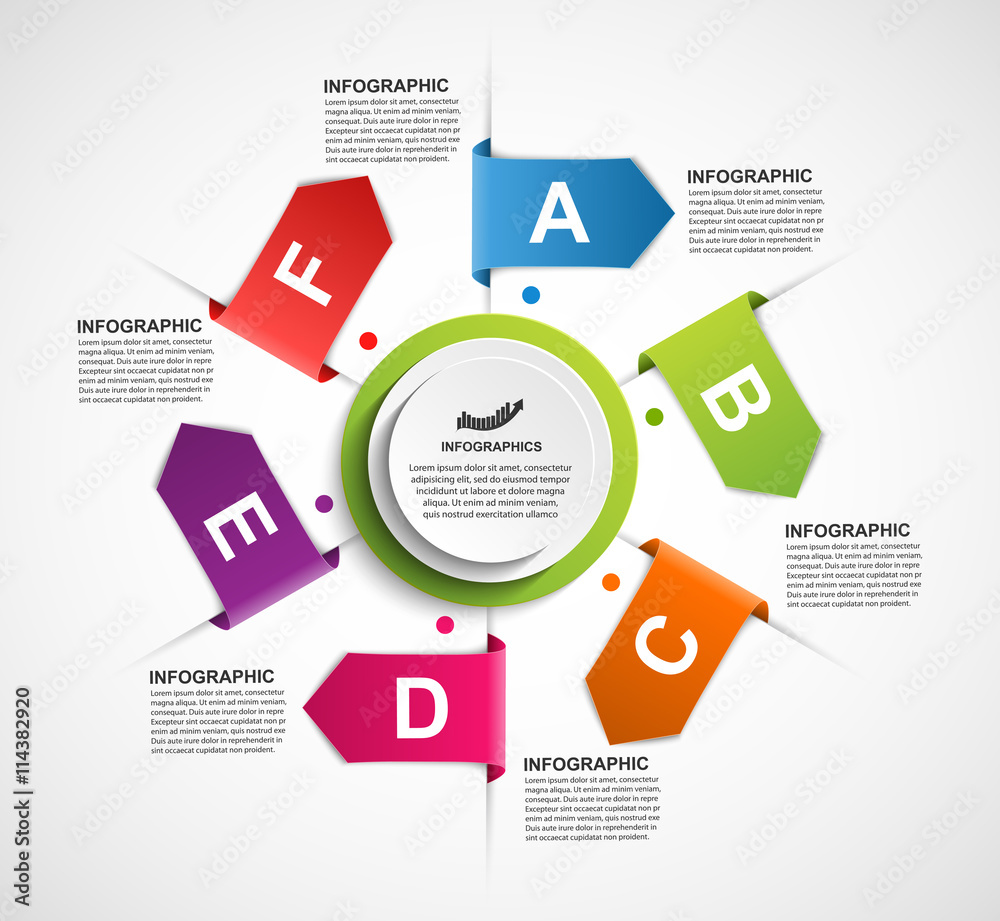 Design infographics with arrows in a circle for presentations and brochures. Vector illustration. Design infographics with arrows in a circle for presentations and brochures. Vector illustration.