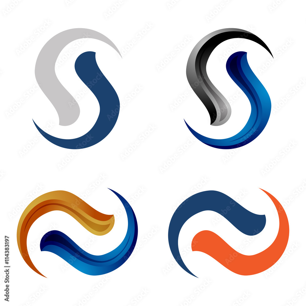 S Letter Unique 3D Infinity Icon Symbol Illustration