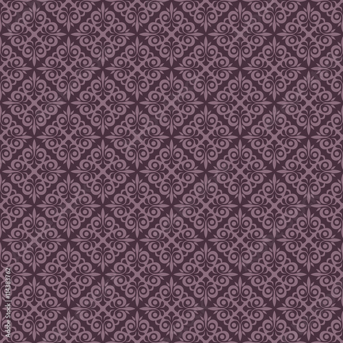 Seamless purple vintage vector wallpaper pattern.