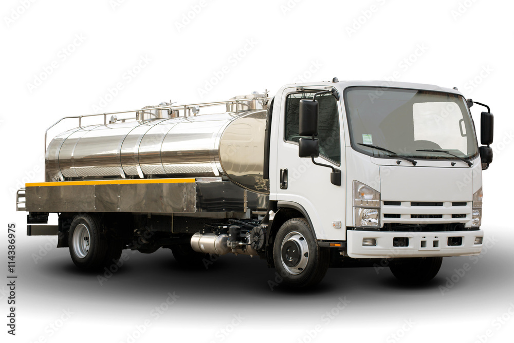 Truck with tank isolated on white background