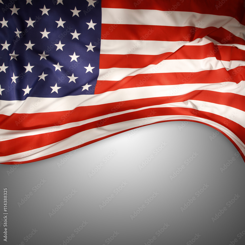Obraz premium USA flag on grey