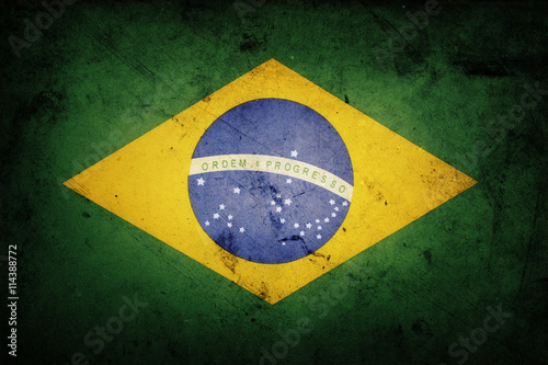 Принти на полотні Grunge Brazil flag