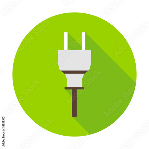 Electrik plug flat circle icon