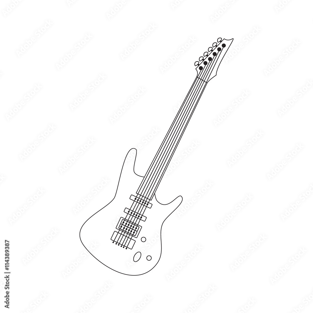Obraz premium Isolated silhouette of an electric guitar