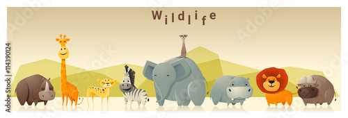Wild animal background ,vector, illustration