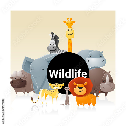 Wild animal background ,vector, illustration