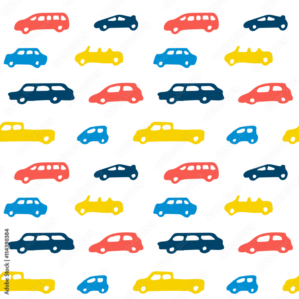 Car toy color seamless pattern background