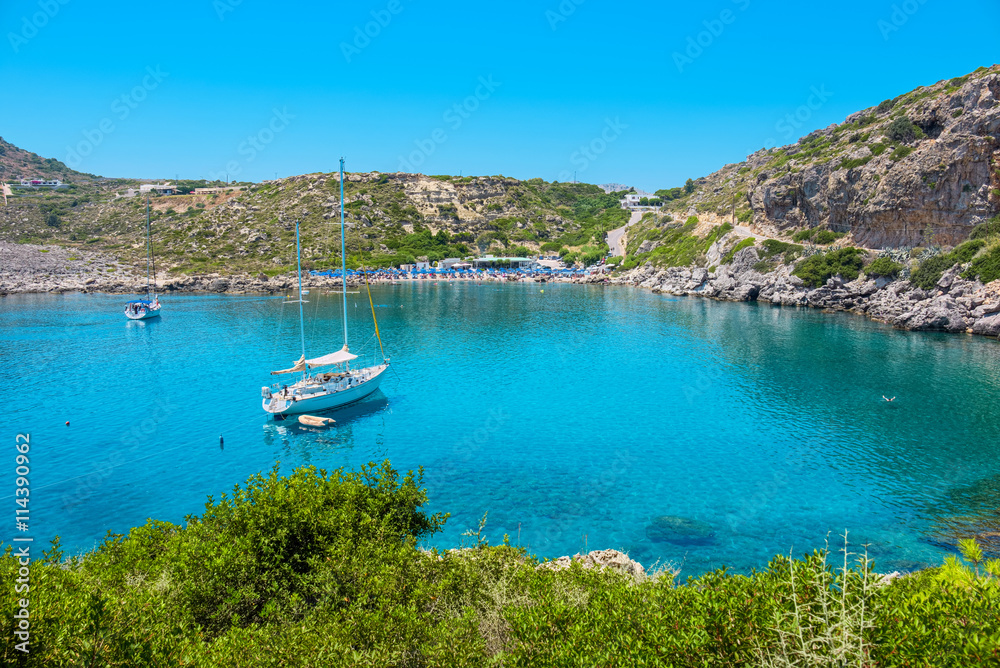 Ladiko Bay. Rhodes, Greece, EU