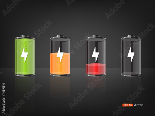 Battery with various loads and colors