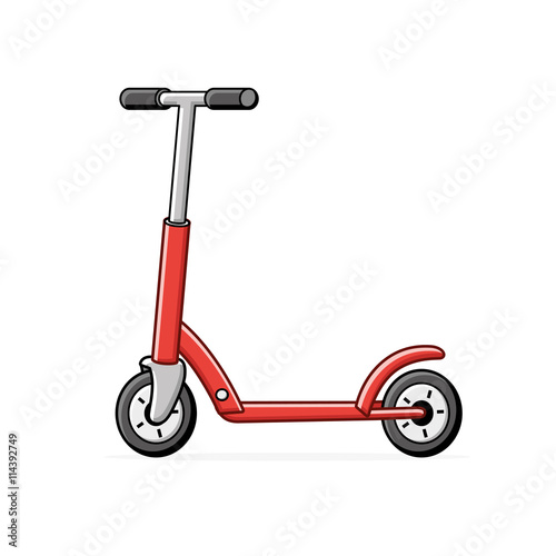 Red kick scooter icon.