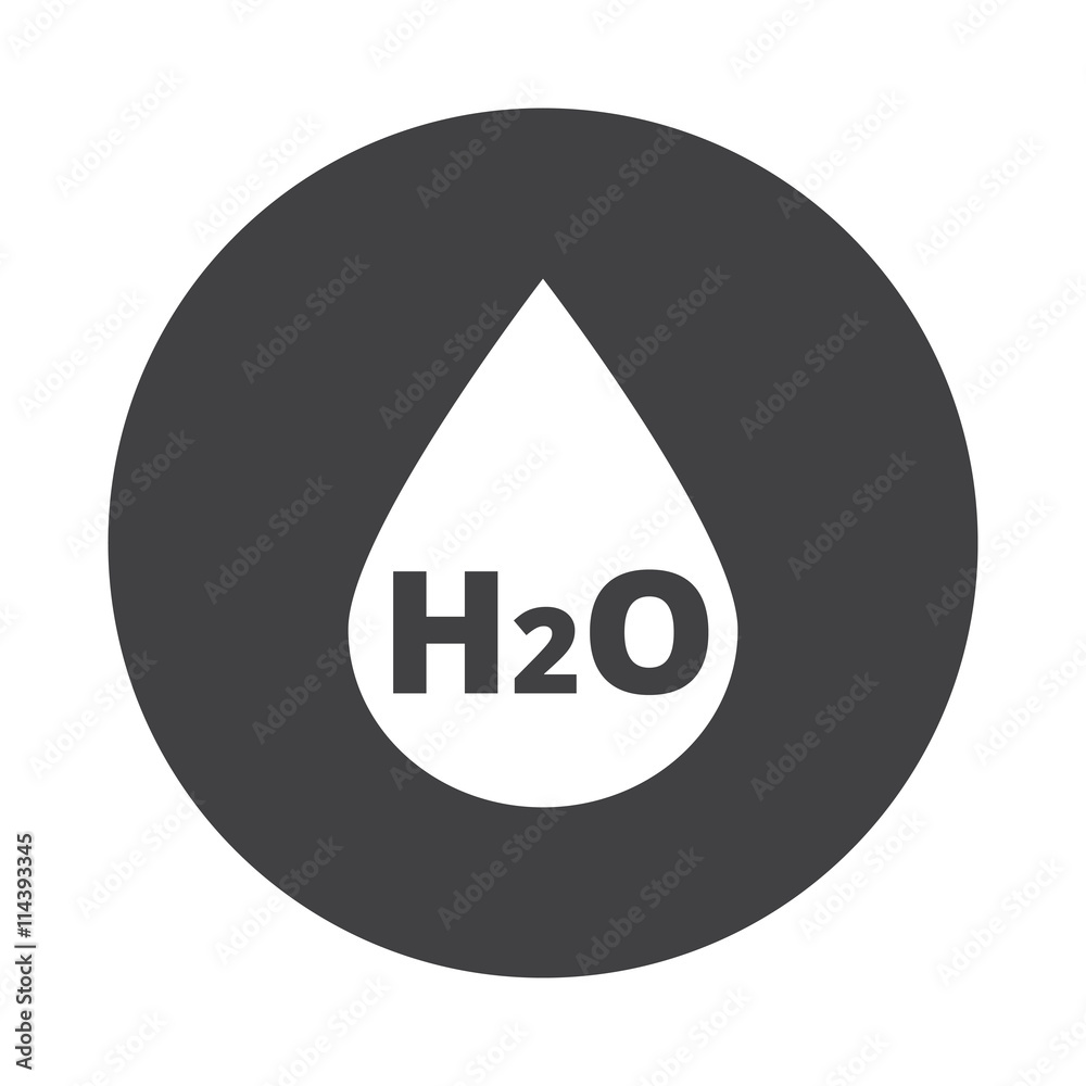 White Water icon on black button isolated on white White Water icon on black button isolated on white