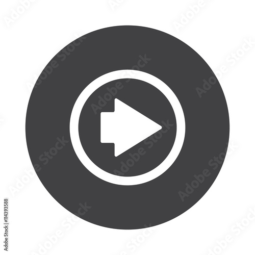 White Rss icon on black button isolated on white