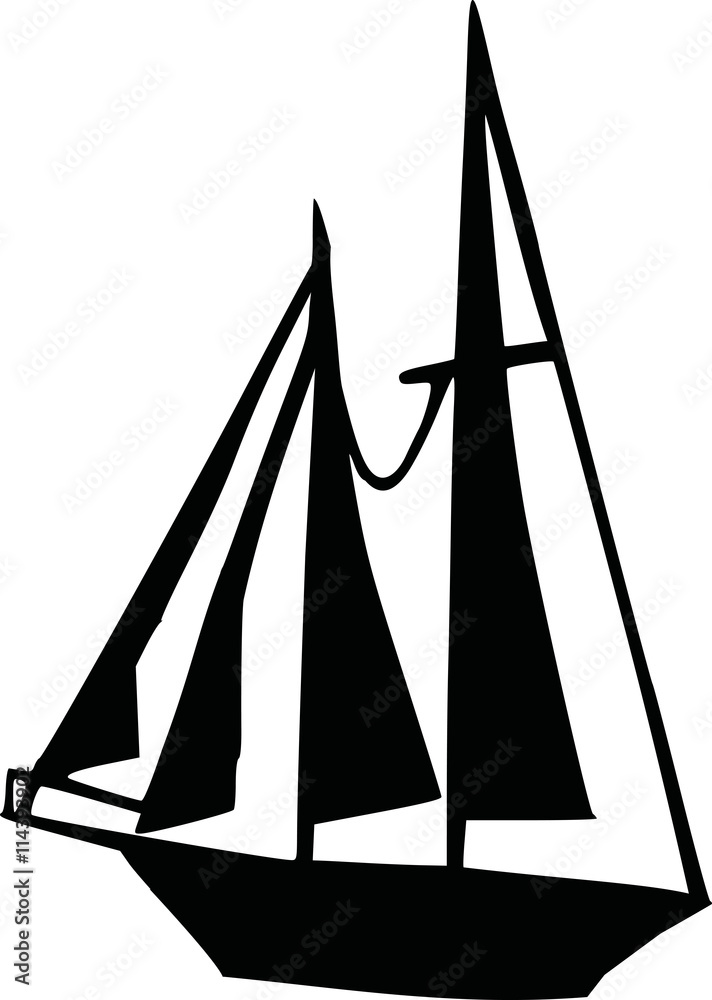 Big Sailing boat silhouette Big Sailing boat silhouette