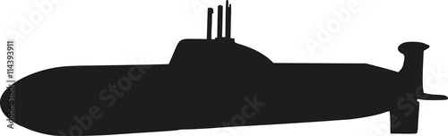Submarine with periscope silhouette