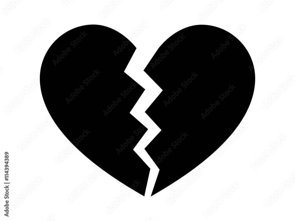 Heartbreak / broken heart or divorce flat icon for apps and websites Heartbreak / broken heart or divorce flat icon for apps and websites