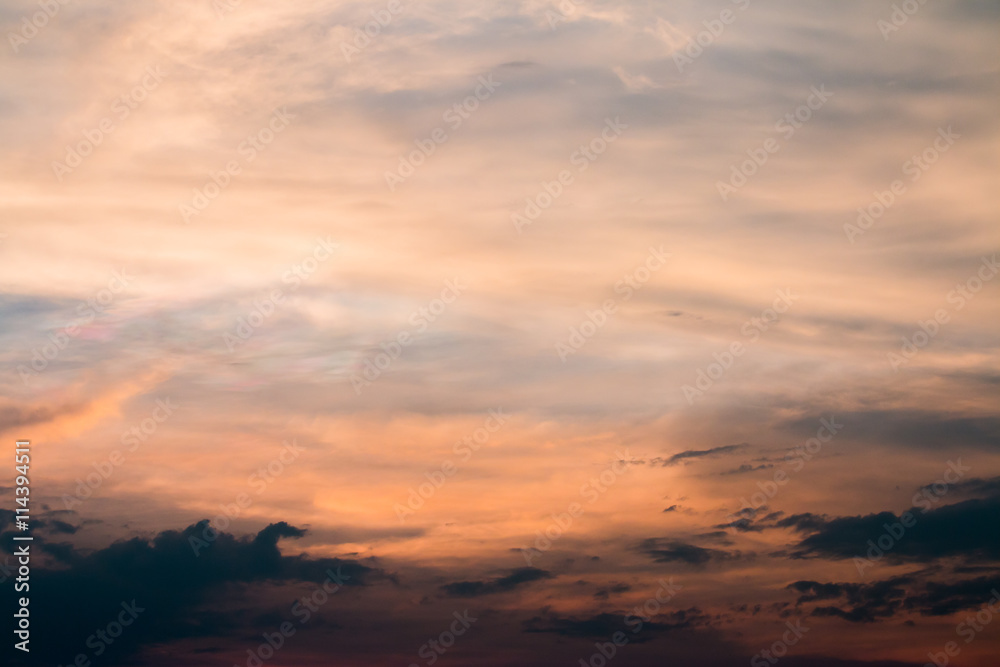 Fototapeta premium colorful dramatic sky with cloud at sunset