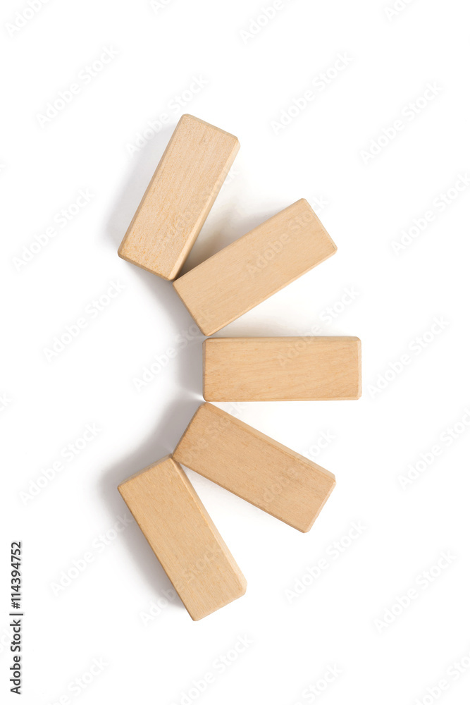 Wood block stacking as step stair.