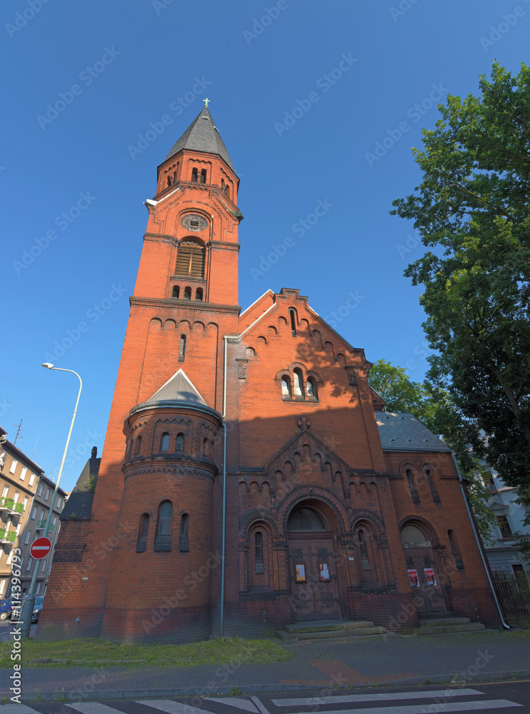 Red church in Usti nad Labem city