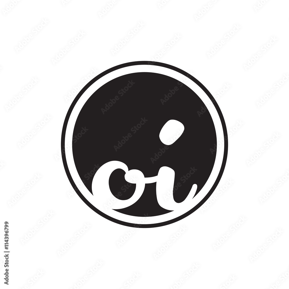 Fototapeta premium initial letter logo circle with ring