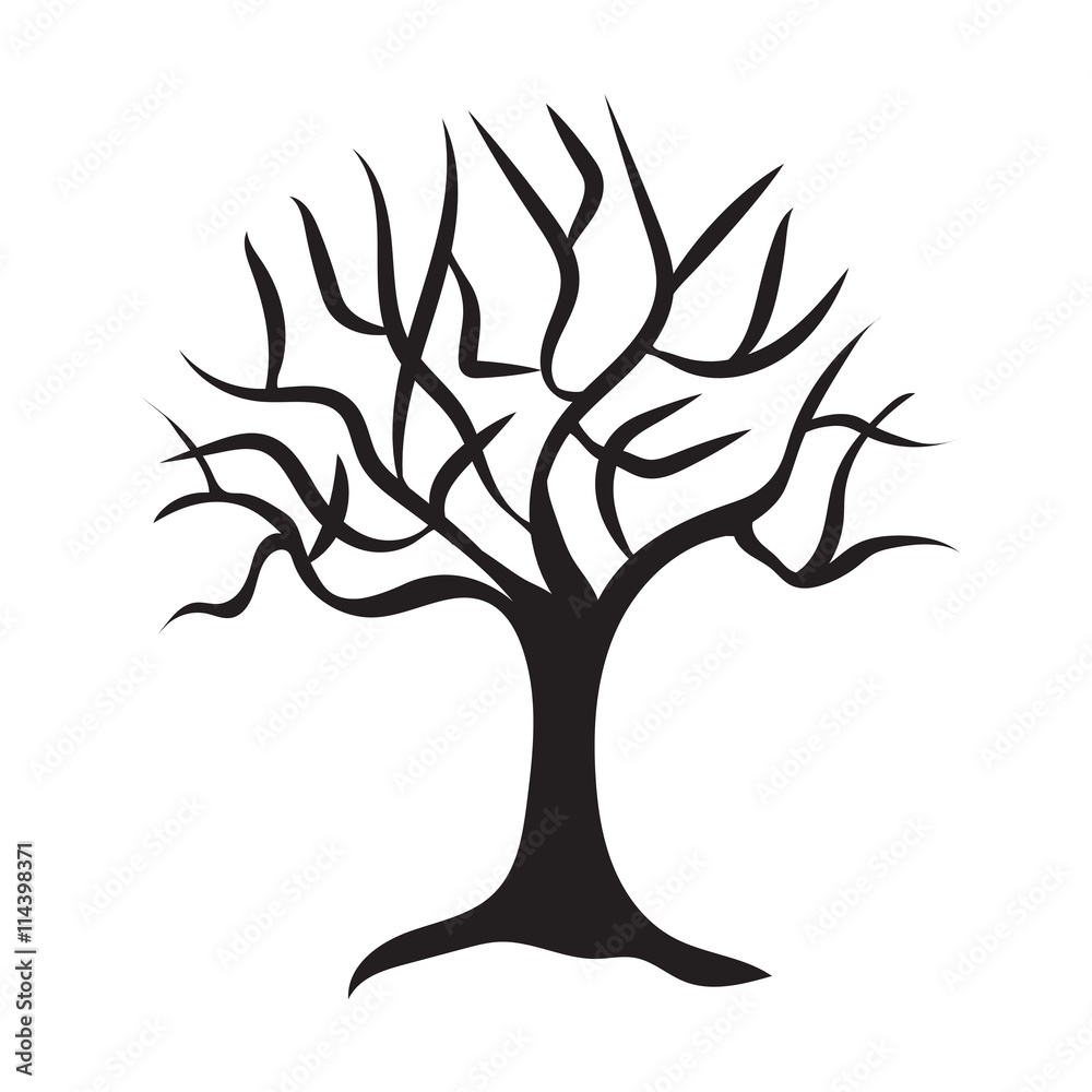 Tree silhouette isolated illustration Tree silhouette isolated illustration