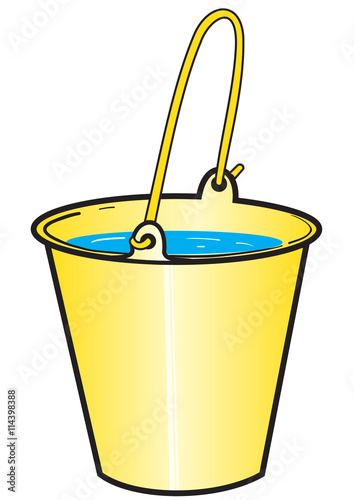 Yellow bucket with water
