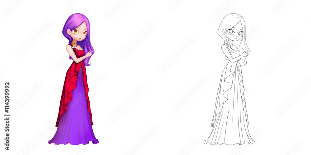 Coloring Book and Princess Girl Character Design Set 16 The Blood-Red Cat Vampire Princess isolated on White Background Realistic Fantastic Cartoon Style Character Story Card Sticker Design Coloring Book and Princess Girl Character Design Set 16 The Blood-Red Cat Vampire Princess isolated on White Background Realistic Fantastic Cartoon Style Character Story Card Sticker Design