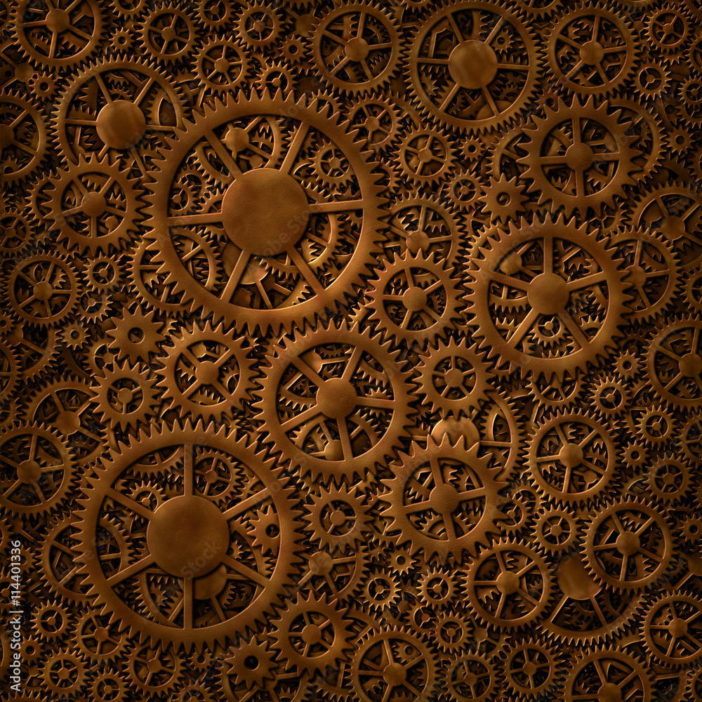 Gears Copper Background Pattern Gears Copper Background Pattern
