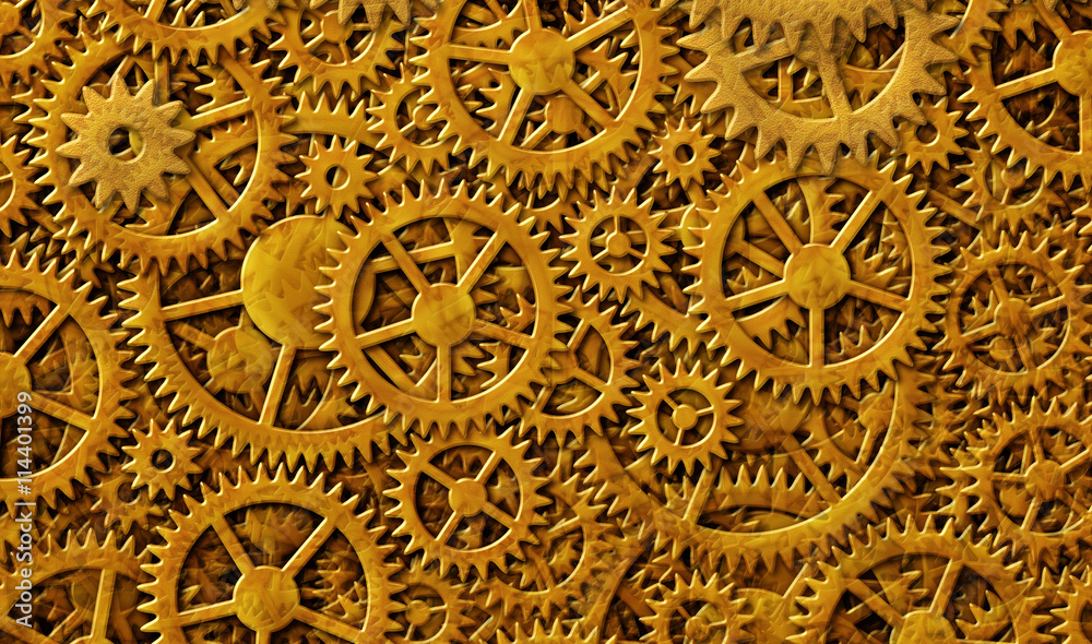 Gears Gold Background Design