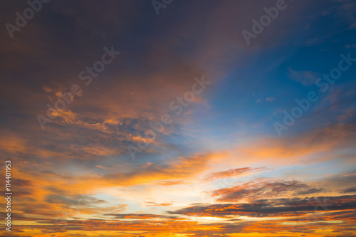 Beautiful color sunset sky for background web design or backdrop