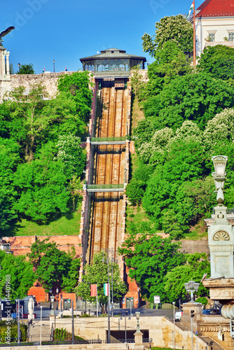 Photography Funicular to lift up the mountain on which stands the Royal Pala
