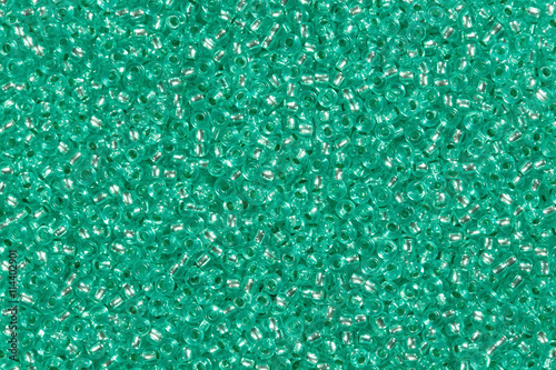 Green glass beads.