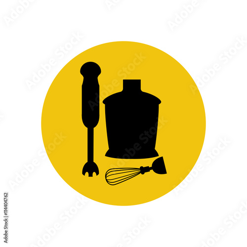 Immersion blender icon silhouette