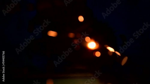 Welding of parts on the car. Blured background
