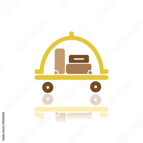 Icono de carro portaequipajes con reflejo